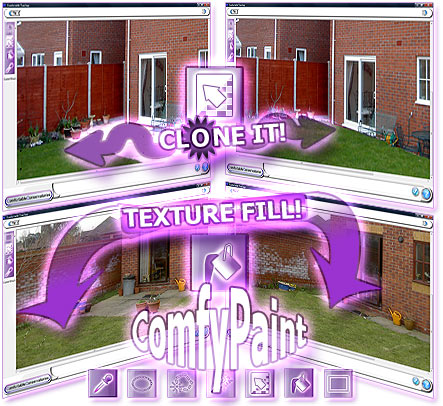 ComfyPaint integrated inside our conservatory software, providing image clone, selection copying & painting, fills & more.