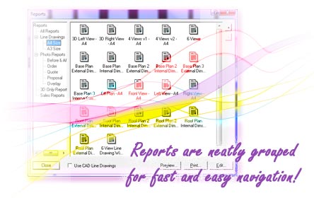 This image shows the report groups selection feature within ComfortableConservatories.