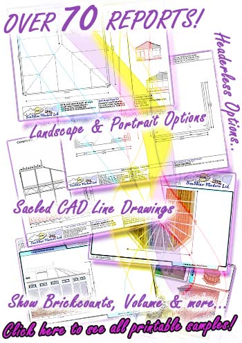 ComfortableConservatories reports with volumes, dimensions, brick count & more in landscape & portrait modes!