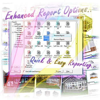 Conservatories software now boasts enhanced reporting features for faster less complicated report printing & emailing.