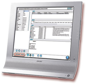 Comfortable Contacts CRM shown on a screen. The software allows a complete customer, prospect, lead history to be stored, empowering you with the right information before any contacts with the customer!